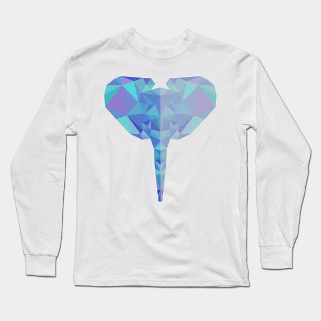 Low Poly Baby Elephant Long Sleeve T-Shirt by meganther0se